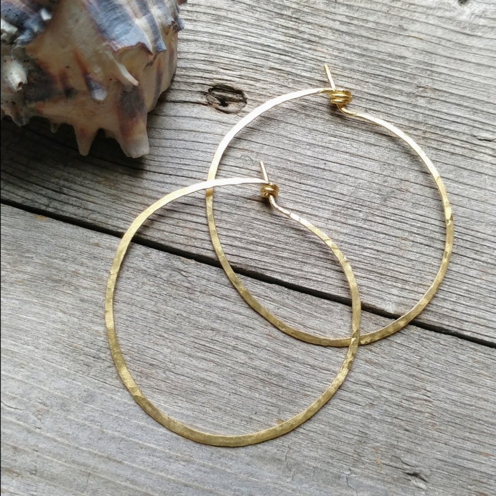 🌿"Not so Basic" 2 Inch Chola Hoops - Artisan-Made - Picture 1 of 7